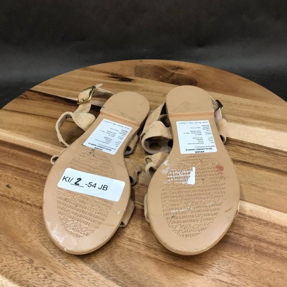 Kensie Beige Suede Slingback Adjustable Flat Sandals Womens Size 6 - Picture 5 of 7
